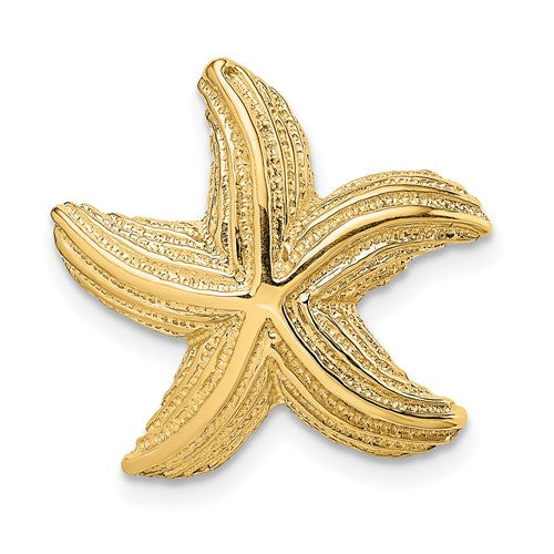 14k-polished-and-textured-starfish-slide-SolomonJeweler-Wichita-KS-CustomJewelry