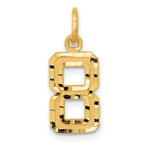 14k-small-brushed-diamond-cut-number-8-charm-SolomonJeweler-Wichita-KS-CustomJewelry