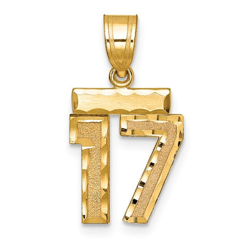 14k-small-brushed-diamond-cut-number-17-charm-SolomonJeweler-Wichita-KS-CustomJewelry