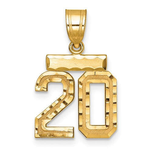 14k-small-brushed-diamond-cut-number-20-charm-SolomonJeweler-Wichita-KS-CustomJewelry