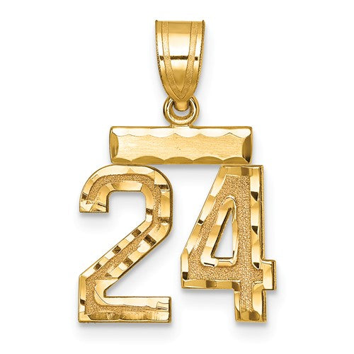 14k-small-brushed-diamond-cut-number-24-charm-SolomonJeweler-Wichita-KS-CustomJewelry