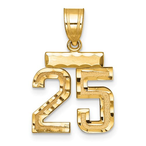14k-small-brushed-diamond-cut-number-25-charm-SolomonJeweler-Wichita-KS-CustomJewelry
