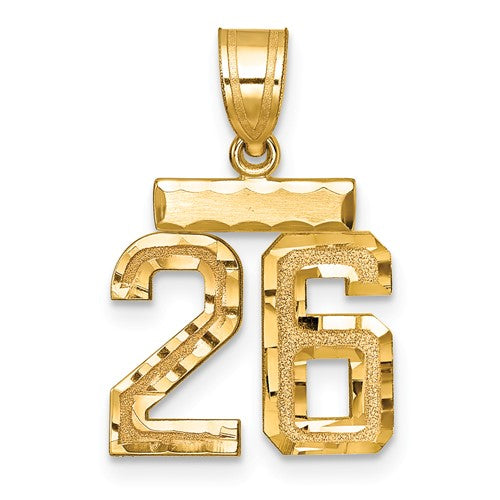 14k-small-brushed-diamond-cut-number-26-charm-SolomonJeweler-Wichita-KS-CustomJewelry