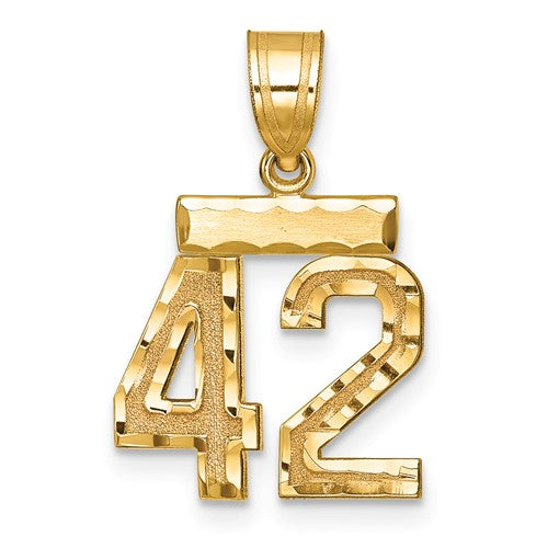14k-small-brushed-diamond-cut-number-42-charm-SolomonJeweler-Wichita-KS-CustomJewelry
