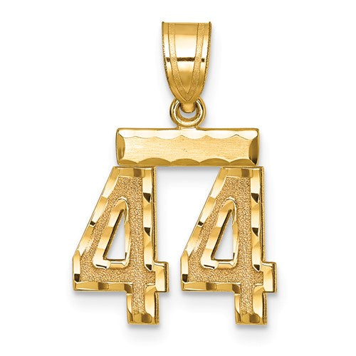 14k-small-brushed-diamond-cut-number-44-charm-SolomonJeweler-Wichita-KS-CustomJewelry