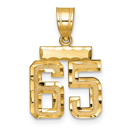 14k-small-brushed-diamond-cut-number-65-charm-SolomonJeweler-Wichita-KS-CustomJewelry