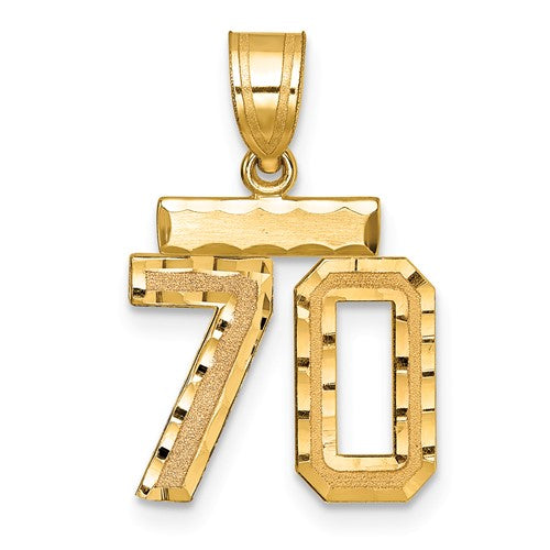 14k-small-brushed-diamond-cut-number-70-charm-SolomonJeweler-Wichita-KS-CustomJewelry
