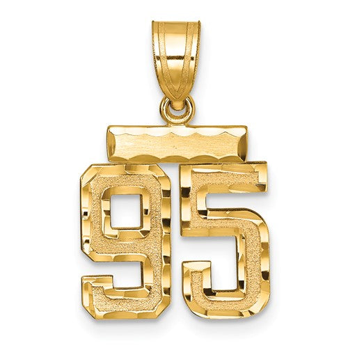 14k-small-brushed-diamond-cut-number-95-charm-SolomonJeweler-Wichita-KS-CustomJewelry