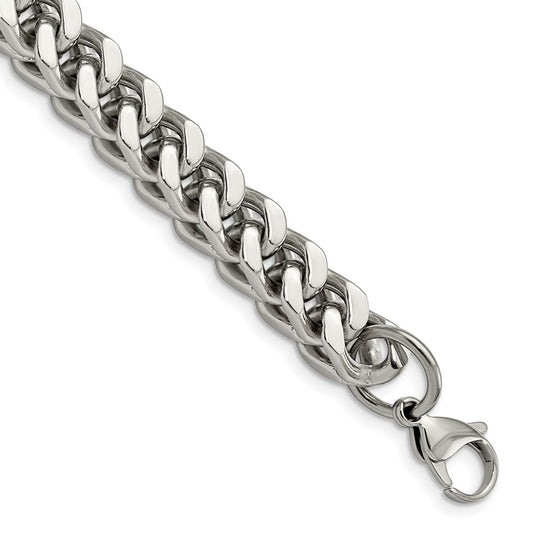 Stainless Steel Polished Heavy Wheat 9.5in Bracelet - Solomon Jewelers