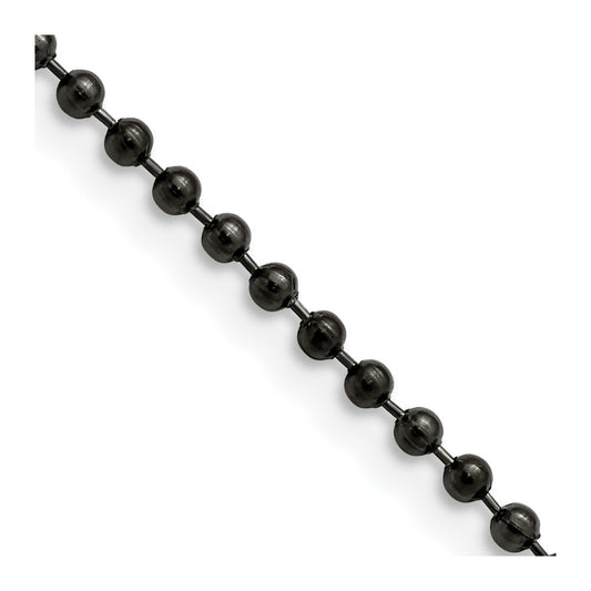 Stainless Steel Antiqued 2.4mm 30in Beaded Ball Chain - Solomon Jewelers
