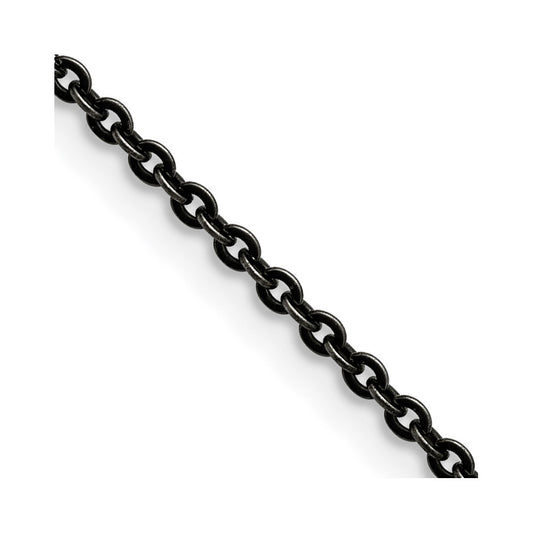 Stainless Steel Oxidized 18in Cable Chain - Solomon Jewelers