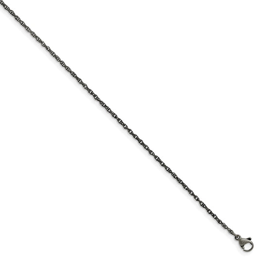 Stainless Steel Oxidized 2mm 20in Fancy Link Chain - Solomon Jewelers