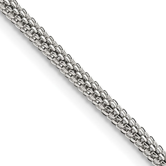 Stainless Steel Polished 3.2mm 30in Bismark Chain - Solomon Jewelers
