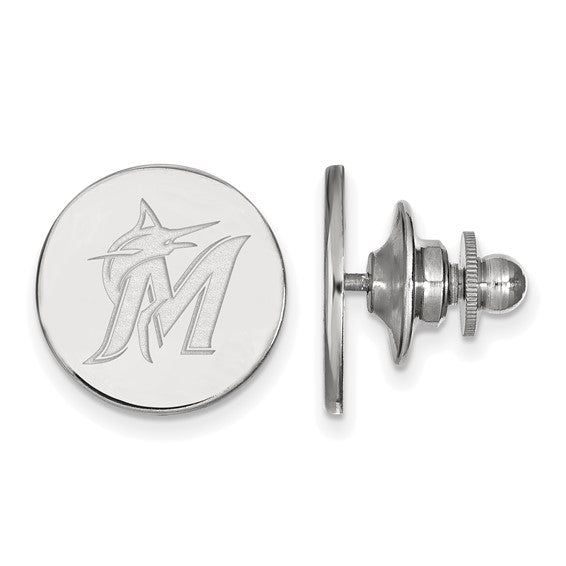 Major League Baseball LogoArt Miami Marlins Pin in 14 Karat Gold - Solomon Jewelers