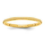 14k gold 1.5mm milgrain band ring from Solomon Jewelers, featuring intricate textured detailing on a classic jewelry ring.