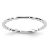 14K white gold half round stackable ring with 1.2mm band width, elegant jewelry ring by Solomon Jewelers.