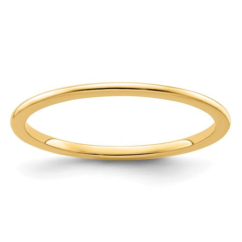 14K gold half round stackable ring with 1.2mm width, designed for elegant jewelry stacking, from Solomon Jewelers.