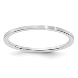 14K white gold stackable ring with a 1.2mm flat satin finish, crafted by Solomon Jewelers, perfect for everyday jewelry.