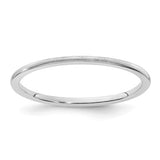 14K white gold stackable ring with a half-round satin finish, 1.2mm width, from Solomon Jewelers.