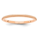 14k rose-gold ring with 1.5mm milgrain edge from Solomon Jewelers, detailed close-up of the elegant jewelry ring.