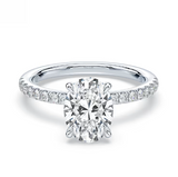 1.30 Ctw Hidden Halo Oval Cut Lab Grown Diamond Pave Engagement Ring (VS1-F)