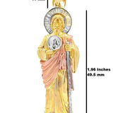 10 Karat Tri-Color Gold St. Jude Pendant - Solomon Jewelers