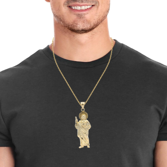 10 Karat Yellow Gold St. Jude Pendant - Solomon Jewelers