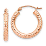 14k-rose-gold-3mm-diamond-cut-hoop-SolomonJeweler-Wichita-KS-CustomJewelry