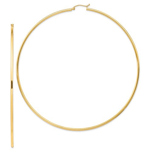 14k-polished-2x100mm-lightweight-tube-hoop-earrings-SolomonJeweler-Wichita-KS-CustomJewelry