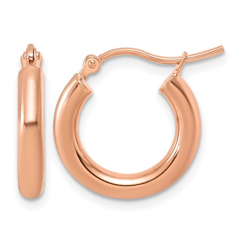 14k-rose-gold-polished-3mm-x-17mm-lightweight-tube-hoop-earrings-SolomonJeweler-Wichita-KS-CustomJewelry