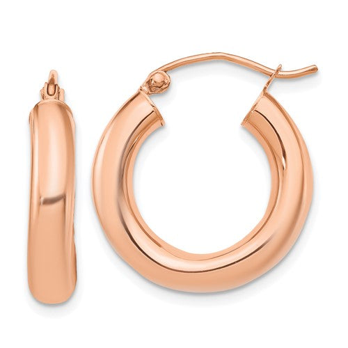 14k-rose-gold-polished-4mm-x-20mm-tube-hoop-earrings-SolomonJeweler-Wichita-KS-CustomJewelry