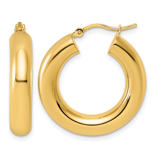 14k-polished-5mm-x-25mm-lightweight-hoop-earrings-SolomonJeweler-Wichita-KS-CustomJewelry
