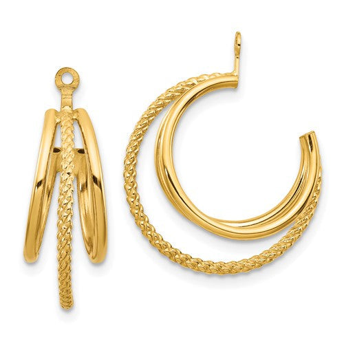 14k-polished-twisted-triple-hoop-earring-jackets-SolomonJeweler-Wichita-KS-CustomJewelry