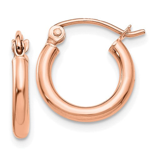 14k-rose-gold-polished-2x12mm-lightweight-tube-hoop-earrings-SolomonJeweler-Wichita-KS-CustomJewelry