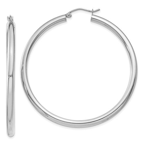 14k-white-gold-polished-3mm-tube-hoop-earrings-SolomonJeweler-Wichita-KS-CustomJewelry