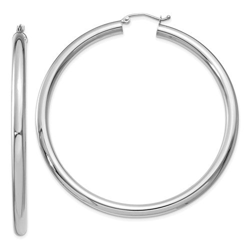 14k-white-gold-polished-4mm-tube-hoop-earrings-SolomonJeweler-Wichita-KS-CustomJewelry