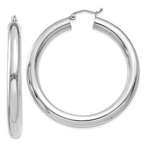 14k-white-gold-polished-5mm-tube-hoop-earrings-SolomonJeweler-Wichita-KS-CustomJewelry