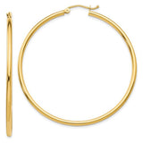 14k-polished-2x50mm-lightweight-tube-hoop-earrings-SolomonJeweler-Wichita-KS-CustomJewelry