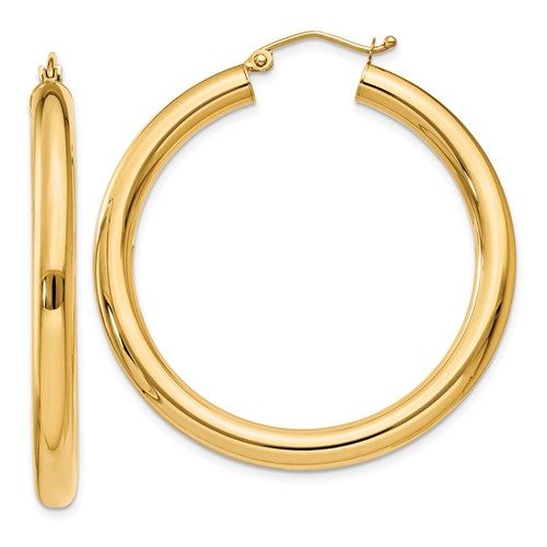 14k-polished-4mm-lightweight-tube-hoop-earrings-SolomonJeweler-Wichita-KS-CustomJewelry