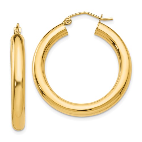 14k-polished-4mm-tube-hoop-earrings-SolomonJeweler-Wichita-KS-CustomJewelry