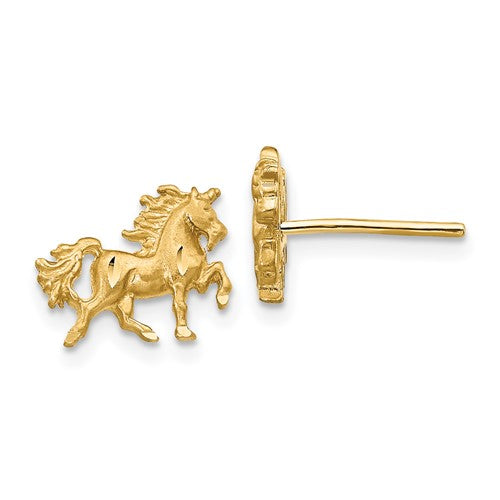 14k-satin-diamond-cut-unicorn-post-earrings-SolomonJeweler-Wichita-KS-CustomJewelry