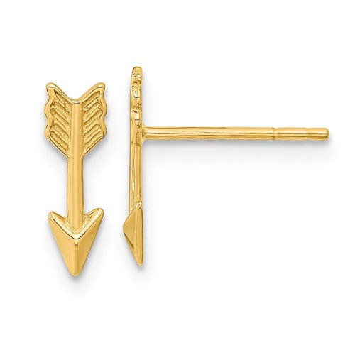 14k-gold-polished-arrow-post-earrings-SolomonJeweler-Wichita-KS-CustomJewelry