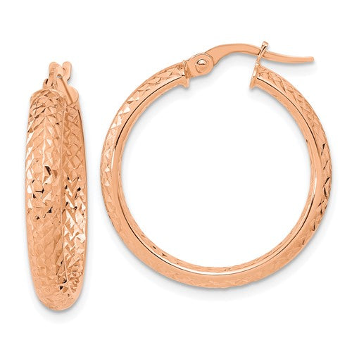 14k-rose-polished-and-diamond-cut-fancy-hoop-earrings-SolomonJeweler-Wichita-KS-CustomJewelry