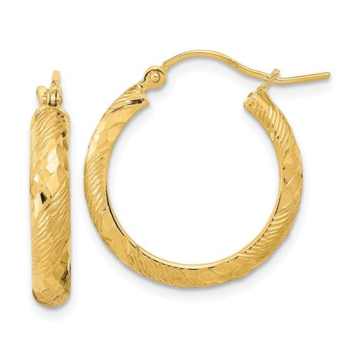 14k-polished-and-textured-d-c-fancy-pattern-hoop-earrings-SolomonJeweler-Wichita-KS-CustomJewelry