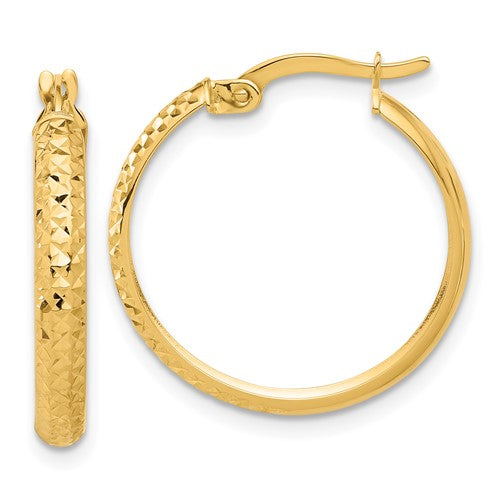 14k-polished-and-diamond-cut-hoop-earrings-SolomonJeweler-Wichita-KS-CustomJewelry