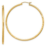 14k-satin-and-diamond-cut-2mm-round-tube-hoop-earrings-SolomonJeweler-Wichita-KS-CustomJewelry