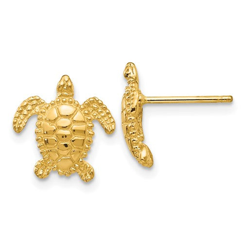 14k-sea-turtle-post-earring-SolomonJeweler-Wichita-KS-CustomJewelry