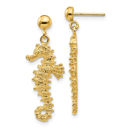 14k-large-seahorse-dangle-post-earrings-SolomonJeweler-Wichita-KS-CustomJewelry