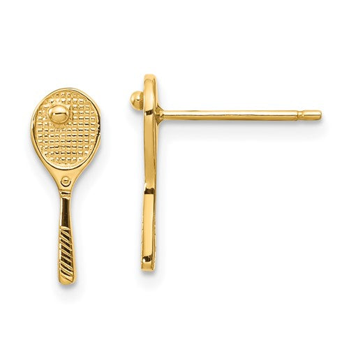 14k-mini-tennis-racquet-w-ball-post-earrings-SolomonJeweler-Wichita-KS-CustomJewelry