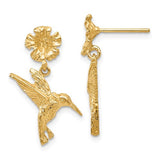 14k-hummingbird-dangles-from-flower-post-earrings-SolomonJeweler-Wichita-KS-CustomJewelry